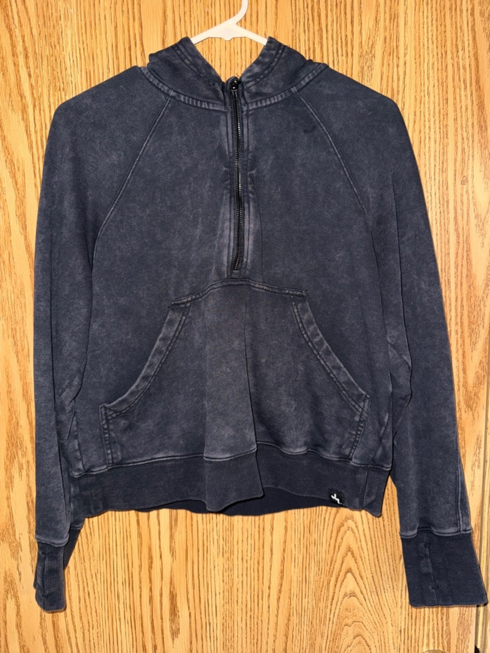 JoyLab Black Acid Washed Half-Zip Hoodie